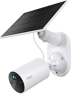 Комплект TP-Link 𝗧𝗮𝗽𝗼 SolarCam C402, уличная аккумуляторная камера с базой на солнечной панели, беспроводная, 1080P, обнаружение людей/транспортных средств, хранение на SD-карте/в облаке, цветное ночное видение, не требуется концентратор, совместима с Alexa