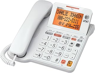 Стандартный проводной телефон AT&T CL4940 с автоответчиком и подсветкой дисплея, белый.