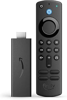 Amazon Fire TV Stick, высокое качество изображения, быстрая потоковая передача, бесплатное и прямое телевидение, голосовой пульт Alexa с управлением телевизором.