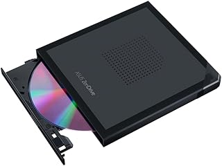 Внешний DVD-привод и записывающее устройство ASUS ZenDrive V1M со встроенным кабелем для хранения, интерфейсом USB-C, совместимостью с Windows 11 и macOS, поддержкой M-DISC (SDRW-08V1M-U)