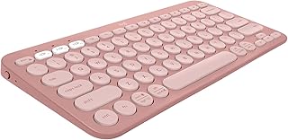 Logitech Pebble Keys 2 K380s, многофункциональная беспроводная Bluetooth-клавиатура с настраиваемыми сочетаниями клавиш, тонкая и портативная, удобная настройка для Windows, macOS, iPadOS, Android, Chrome OS - Tonal Rose