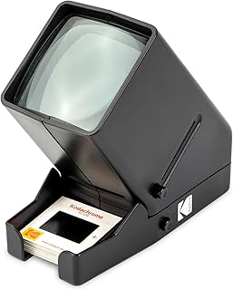 Проектор для слайдов и пленок KODAK 35 мм — работа от батареек, 3-кратное увеличение, светодиодная подсветка — для слайдов и негативов 35 мм.