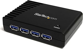 StarTech.com 4-портовый USB 3.0 SuperSpeed ​​концентратор с адаптером питания 5 Гбит/с - портативная многопортовая док-станция USB-A IT Pro - USB-концентратор расширения для ПК/Mac - 4-портовый USB-концентратор с питанием для ПК (ST4300USB3)