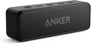 Портативная Bluetooth-колонка Anker Soundcore 2 со стереозвуком, Bluetooth 5, функцией усиления басов, водонепроницаемостью IPX7, 24 часами работы от батареи, беспроводным стереосопряжением, подходит для дома, улицы и путешествий.
