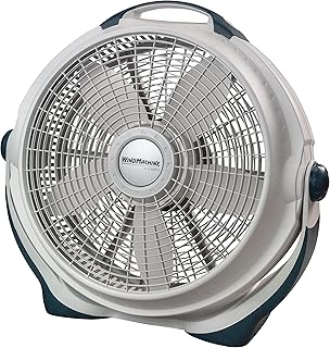 Вентилятор Lasko Wind Machine, воздухораспределительный вентилятор с 3 скоростями, 20 дюймов, модель 3300, серый.