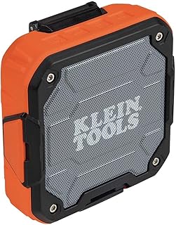 Беспроводная Bluetooth-колонка Klein Tools AEPJS2 с магнитной полосой и крючком, перезаряжаемая, беспроводная, с возможностью подключения AUX, функция громкой связи, до 10 часов работы, защита от пыли и воды по стандарту IP54.