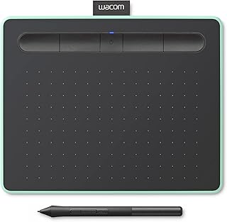 Графический планшет Wacom Intuos Small с Bluetooth, портативный, для преподавателей, студентов и творческих людей, 4 настраиваемые клавиши ExpressKeys, совместим с Chromebook, Mac OS, Android и Windows — фисташковый цвет.