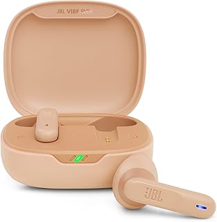 Беспроводные наушники JBL Vibe Flex True Wireless Earbuds – Bluetooth-наушники с глубокими басами, защитой от воды и пыли по стандарту IP54, длительным временем автономной работы, совместимостью с голосовым помощником, открытой конструкцией (бежевый)