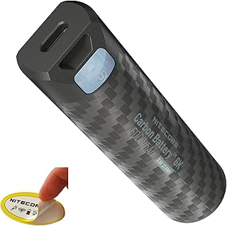 Аккумулятор Nitecore Carbon Battery 6K, перезаряжаемый через USB-C, легкий, водонепроницаемый, емкостью 6000 мАч, с наклейкой.