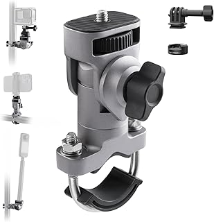 Кронштейн PGYTECH CapLock U-Bolt Mount из алюминиевого сплава для Insta360 Ace Pro 2/X5/X4/X3, крепление для мотоцикла и велосипеда с амортизирующими блоками и резьбой 1/4 дюйма для аксессуаров GoPro/Osmo Action/Pocket Action Camera.