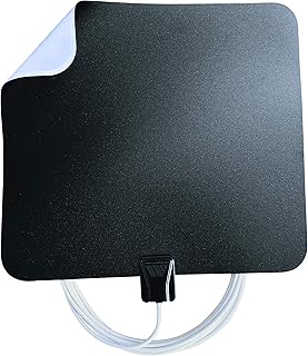 Цифровая комнатная HD-антенна Winegard FL5500A FlatWave с усилителем – усиленная, поддержка 4K и ATSC 3.0, диапазон высоких частот VHF/UHF, дальность действия 60 миль, двухцветная, кабель 6 футов.