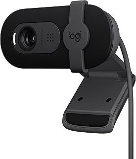 Веб-камера Logitech Brio 101 Full HD 1080p для совещаний, стриминга, настольных компьютеров, ноутбуков и ПК — встроенный микрофон, затвор, USB-A, Teams, Zoom — черная.