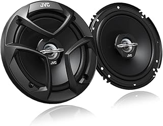 Автомобильные коаксиальные двухполосные динамики JVC CS-J620 мощностью 300 Вт, серия CS, 6,5 дюймов, 6,5-дюймовый низкочастотный динамик с диффузором из слюды и 1-дюймовый высокочастотный динамик с диффузором из полиэтиленимина, гибридная система объемного звучания, простая установка.