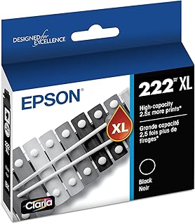 Черный картридж Epson 222 Claria большой емкости (T222XL120-S) совместим с принтерами Workforce WF-2960 и Expression XP-5200.