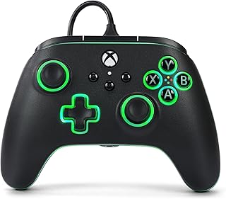 Проводной контроллер PowerA Advantage для Xbox Series X|S с подсветкой Lumectra — черный, геймпад, проводной игровой контроллер, игровой контроллер, совместим с Xbox One и Windows 10/11, официально лицензирован.