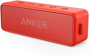 Беспроводная портативная Bluetooth-колонка Anker SoundCore 2, усиленные басы, 24 часа воспроизведения, радиус действия 20 метров, водостойкость IPX7, встроенный микрофон, идеально подходит для путешествий, компактная и простая в использовании — красная.