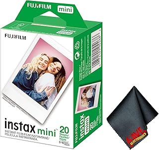 Фотопленка для моментальной фотокамеры Fujifilm Instax Mini (20 кадров) в комплекте с салфеткой из микрофибры 6AVE для чистки.