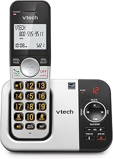 Беспроводной телефон VTech VG232 с автоответчиком — с большим дисплеем, полнодуплексной громкой связью, определением номера звонящего/ожиданием вызова и повторным набором последних 10 номеров.