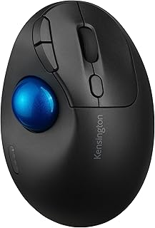 Беспроводная трекбольная мышь Kensington TB450, Bluetooth LE и подключение 2,4 ГГц, 4 варианта DPI, подключение до 3 устройств (K72194WW), черно-синяя.