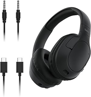 Наушники Belkin SoundForm Surround Bluetooth с функцией шумоподавления, беспроводные, с 60 часами работы от батареи и мягкими амбушюрами, подходят для iPhone, Galaxy, iPad, путешествий, дома или офиса — черные.