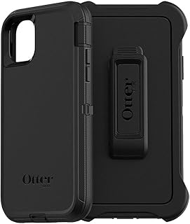Чехол OtterBox для iPhone 11 серии Defender — черный, прочный и долговечный, с защитой портов, в комплекте с кобурой и подставкой.