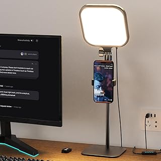 Настольная лампа UBeesize Zoom Lighting для компьютера, подсветка для видеоконференций, настольная лампа со стойкой и держателем для телефона, подходит для веб-камеры, домашнего офиса, подкастов, онлайн-встреч и прямых трансляций.