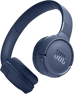 JBL Tune 520BT — беспроводные накладные наушники, до 57 часов автономной работы и быстрая зарядка, легкая, удобная и складная конструкция, функция громкой связи с функцией распознавания голоса (синие).