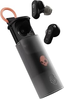 Беспроводные наушники Skullcandy Dime Evo, Bluetooth, шумоизоляция, до 36 часов работы от батареи, микрофон для iPhone и Android, удобный чехол с креплением на голову — насыщенный черный цвет.
