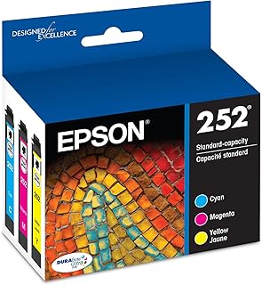 Набор цветных чернил EPSON 252 DURABrite Ultra стандартной емкости (T252520-S) совместим с принтерами WorkForce WF-3620, WF-3640, WF-7110, WF-7610, WF-7620, WF-7710, WF-7720, WF-7210.