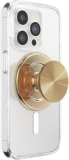 Держатель для телефона PopSockets MagSafe с подставкой, магнитной опорой, сменной верхней частью, надежной фиксацией для чехлов iPhone MagSafe, держатель для телефонов и планшетов - алюминиевый радиальный золотистый