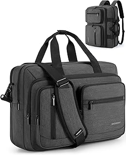Сумка для ноутбука BAGSMART 3 в 1 для мужчин, портфель для компьютера, водоотталкивающая сумка через плечо для ноутбука 17,3 дюйма, сумка для компьютера для деловых поездок и офиса, черная.