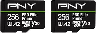 Флеш-карта PNY PRO Elite Prime™ C10 U3 V30 A2 microSDXC 256 ГБ – сверхвысокая скорость чтения 200 МБ/с, скорость записи 150 МБ/с, 4K UHD, Full HD, UHS-I, для смартфонов, дронов, экшн-камер, комплект из 2 штук.