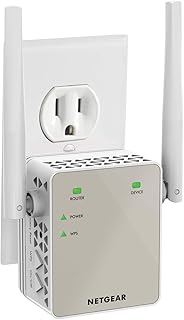 Усилитель и ретранслятор беспроводного сигнала NETGEAR WiFi (EX6120) — расширение зоны покрытия до 1500 кв. футов, подключение до 25 устройств — двухдиапазонный усилитель и ретранслятор беспроводного сигнала AC1200 (скорость до 1,2 Гбит/с), компактный дизайн с возможностью подключения к розетке — бесплатная техническая поддержка.