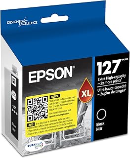 Черный картридж EPSON 127 DURABrite Ultra для принтеров NX-530, NX-625, WF-3520, WF-3530, WF-3540, WF-545, WF-60, WF-630, WF-633, WF-635, WF-645, WF-7010, WF-7510, WF-7520, WF-840, WF-845, водостойкий.