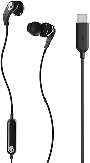 Наушники Skullcandy Set USB-C с проводным подключением, шумоизоляцией, встроенным микрофоном, управлением звонками и воспроизведением треков для iPhone и Android, а также амбушюрами разных размеров для индивидуальной подгонки — черный.