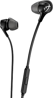 Наушники HyperX Cloud Earbuds II – 14-мм драйверы, четыре амбушюра, жесткий чехол для переноски, низкопрофильный штекер 90°, штекер 3,5 мм, встроенный микрофон, многофункциональная кнопка, ПК, мобильные устройства, Nintendo Switch – черные