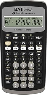 Финансовый калькулятор Texas Instruments BA II Plus, черный, средний размер.