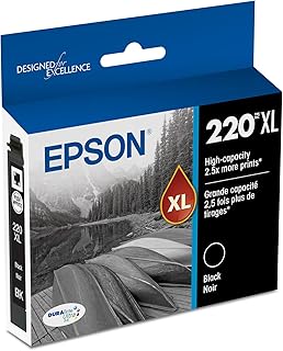 Картридж EPSON 220 DURABrite Ultra Ink высокой емкости, черный (T220XL120-S), совместим с принтерами WorkForce WF-2630, WF-2650, WF-2660, WF-2750, WF-2760, Expression XP-320, XP-420, XP-424.