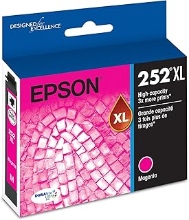 Картридж EPSON 252 DURABrite Ultra с чернилами высокой емкости, пурпурного цвета (T252XL320-S), совместим с принтерами WorkForce WF-3620, WF-3640, WF-7110, WF-7610, WF-7620, WF-7710, WF-7720, WF-7210.