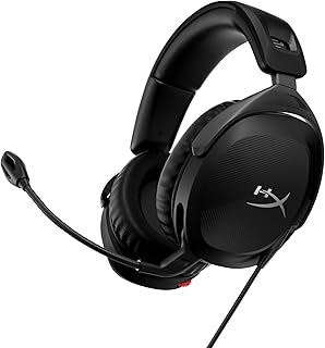 HyperX Cloud Stinger 2 – игровая гарнитура, DTS Headphone:X Spatial Audio, легкая накладная гарнитура с микрофоном, функция отключения звука при повороте, 50-мм драйверы, совместимость с ПК, черный цвет.