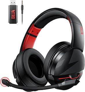 Беспроводная игровая гарнитура Acer, гарнитура для PS5 с частотой 2,4 ГГц для PS5, PS4, ПК, Switch, Bluetooth 5.3 + 100 часов работы, игровые наушники с микрофоном с шумоподавлением для ноутбука, мобильного телефона, Mac, 50-мм драйверы (красная)