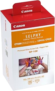 Комплект цветных чернил/бумаги Canon RP-108, совместимый с принтерами Selphy CP910/CP820/CP1200/CP1300/CP1500.
