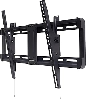 Настенное крепление для телевизора Amazon Basics с функцией наклона и горизонтальной стойкой для телевизоров от 32 до 86 дюймов, черное.