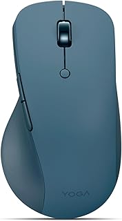 Мышь Lenovo Yoga Pro, Bluetooth, перезаряжаемая через USB-C, двухрежимный Bluetooth, 6 кнопок, для правшей, эргономичный дизайн, программируемые кнопки, двухстороннее металлическое колесико прокрутки, цвет Tidal Teal.