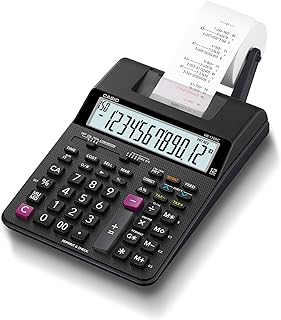 Калькулятор Casio HR-170RC с функцией печати – 12-разрядный дисплей | Двухцветная печать, повторная печать и корректировка | Идеально подходит для ведения бухгалтерского учета, отчетности и налоговой отчетности.