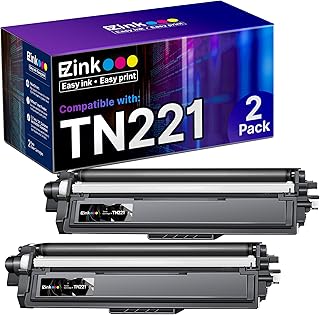 Сменный картридж с тонером E-Z Ink TN221 для принтеров Brother TN221 (черный тонер TN-221) для использования с принтерами MFC-9130CW HL-3170CDW HL-3140CW HL-3180CDW MFC-9330CDW MFC-9340CDW HL-3150CDN (2 черных картриджа TN221)