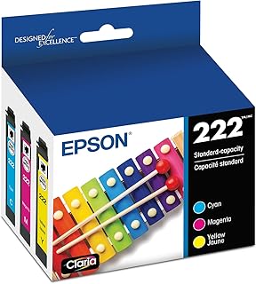 Набор цветных чернил EPSON 222 Claria стандартной емкости (T222520-S) совместим с принтерами WorkForce WF-2960 и Expression XP-5200.