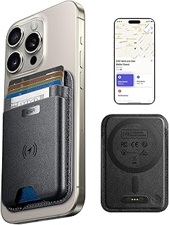 Электронный магнитный кошелек ESR для MagSafe с функцией Find My, держатель на 5 карт, защита от RFID, прочный магнитный кошелек для iPhone, для серий iPhone 16/15/14/13/12, не подходит для 13/12 Mini, черный.