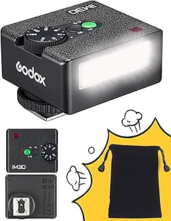 Вспышка Godox iM30 Mini — фотовспышка с ведущим числом 15, 7 уровнями мощности, ручная регулировка мощности IM 30 для Canon/Sony zv1/Sony zve10/Ricoh gr3/Fuji f1-230, полная мощность/6500K±200K/перезарядка 3,6 с