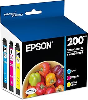 Набор из 200 цветных чернил EPSON DURABrite Ultra стандартной емкости (T200520-S) совместим с принтерами WorkForce WF-2520, WF-2530, WF-2540, Expression XP-200, XP-300, XP-310, XP-400, XP-410.